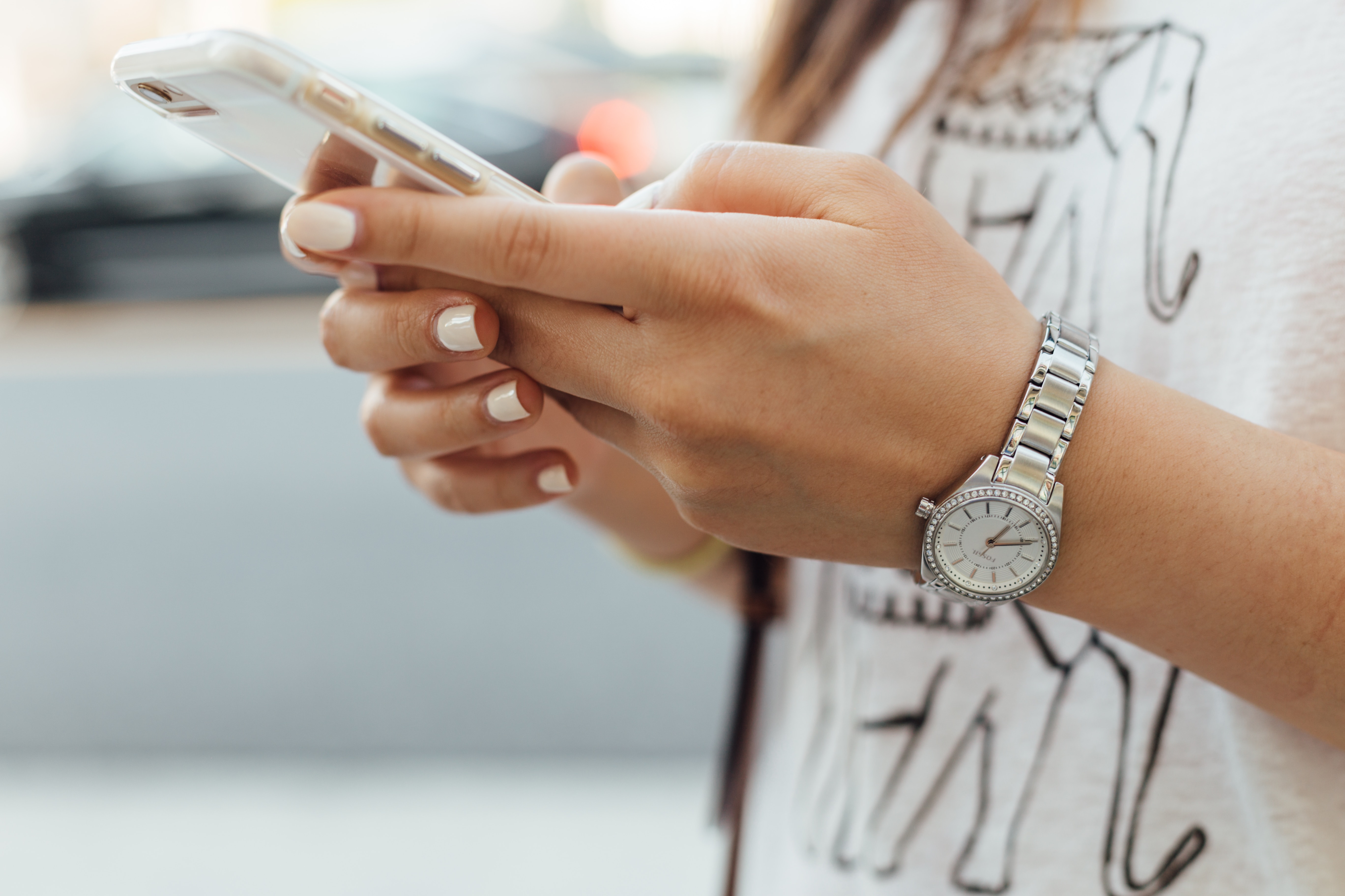 Hand holding a phone