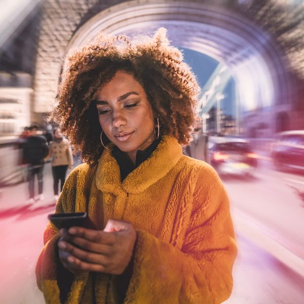 woman using her smartphone 