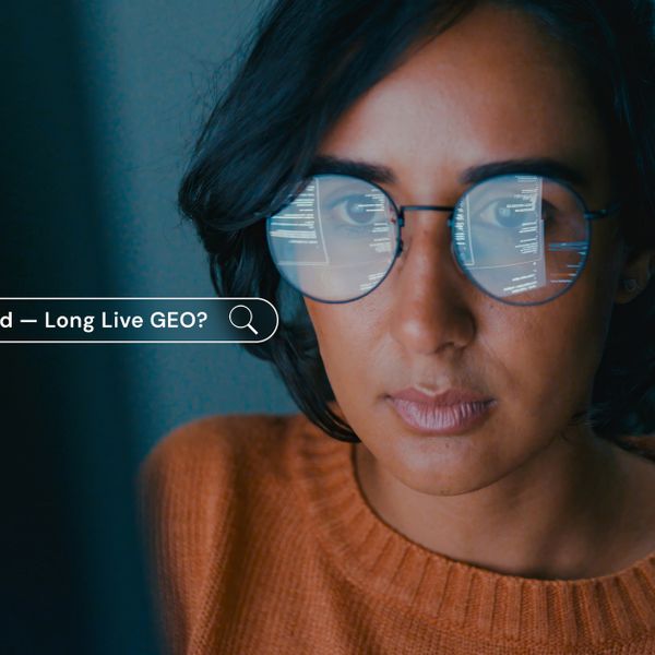 woman searching on web glasses mirroring monitor screen 