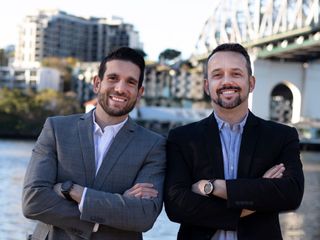 Leo Abdala and Felipe Rubim posing and smiling